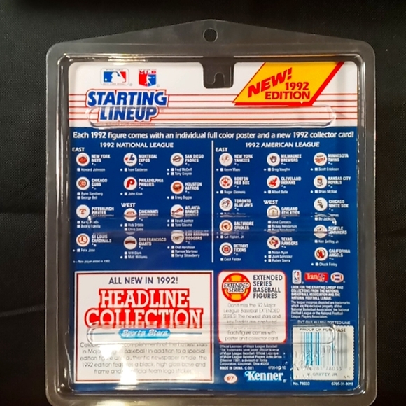 Starting Lineup - 1992 - Ken Griffey Jr - Base Series w/Special Series Poster - Picture 2 of 3